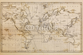 Fototapety Old hand drawn vintage world map