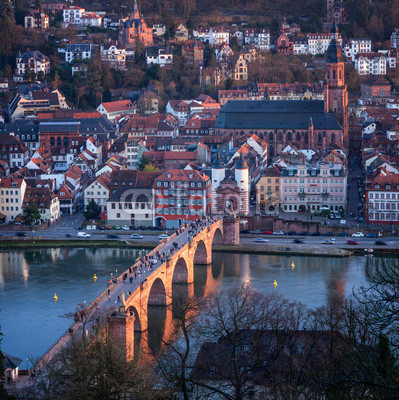 Blick vom Philosophenweg auf die Heidelberger Altstadt