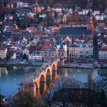 Naklejki Blick vom Philosophenweg auf die Heidelberger Altstadt