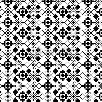 Boho style black and white background design. Bohemic decoration vintage pattern and wallpaper theme. Vector illustration