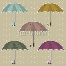 Naklejki set of colorful umbrellas