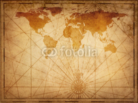 Naklejki Old map of the world. Elements of this Image Furnished by NASA.