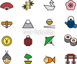 Naklejki Japan icons