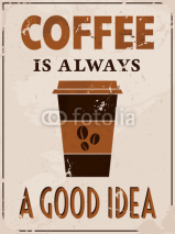 Naklejki Retro Style Coffee Poster