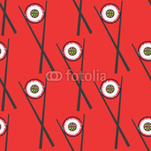 Fototapety Sushi and chopsticks vector seamless pattern
