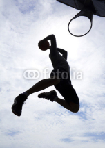 Fototapety Basketball Player Slam Dunk Silhouette