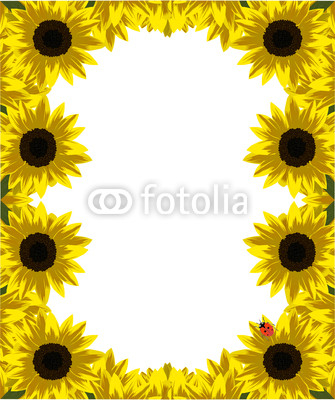 frame of gold sunflowers