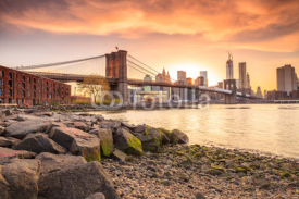 Fototapety Brooklyn Bridge at sunset