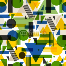Naklejki Seamless pattern  in abstract geometric style. Design for wallpaper, background, textile printing