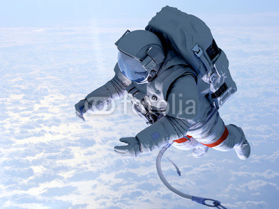 Astronaut above the clouds