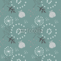 Fototapety Blue floral pattern.