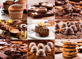 Fototapety collage of various chocolate products