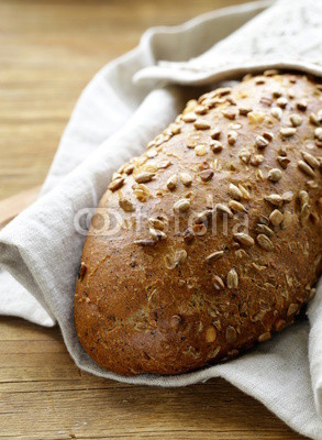 loaf of rye bread with sunflower seeds