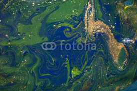 Obrazy i plakaty Marbled blue abstract background. Liquid marble pattern. Marbling acrylic texture
