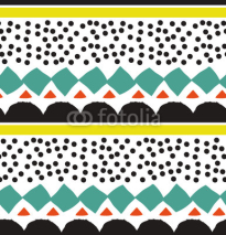 Obrazy i plakaty Seamless pattern with graphic geometric elements