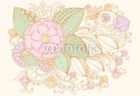 Obrazy i plakaty Vector vintage hand drawing  flowers
