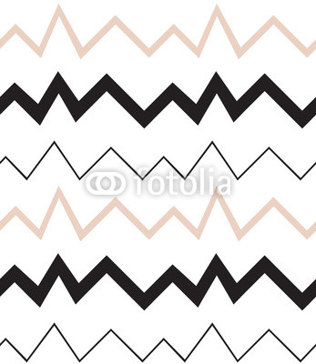 Seamless geometrical pattern. Minimalist modern style. Abstract mountains. Zigzag. It is black white and nude colors.