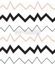 Naklejki Seamless geometrical pattern. Minimalist modern style. Abstract mountains. Zigzag. It is black white and nude colors.