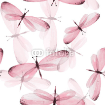 Naklejki The pattern of butterflies. Seamless vector background. Watercolor illustration 10