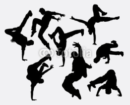Fototapety People breakdance silhouettes