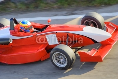 Red formula racing car