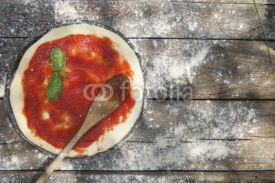 Fototapety Raw pizza base