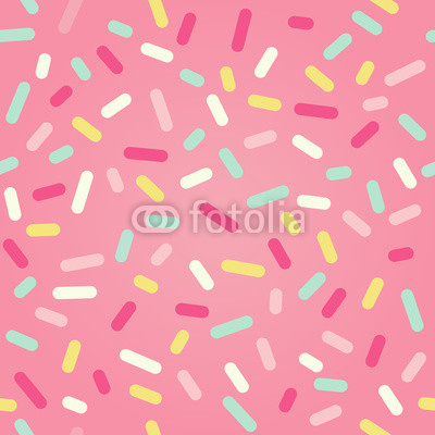 Seamless background with pink donut glaze and many decorative sprinkles 