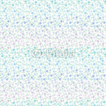 Fototapety Seamless floral pattern with small cute flowers in blue tints