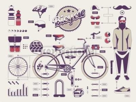 Naklejki hipster vs bike info graphic elements