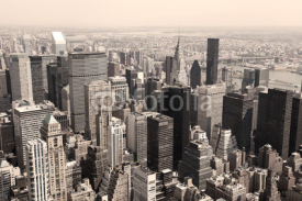Naklejki Skyline of Manhattan, NYC - sepia image