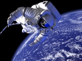 The astronaut in outer space against globe