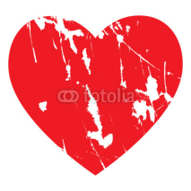 Naklejki red heart isolated on a white background