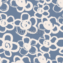 seamless pattern with hand drawn flowers