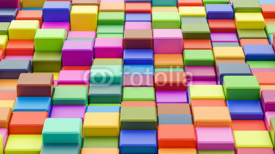 Obrazy i plakaty Abstract colorful cubes background in 8K resolution, 3D rendering