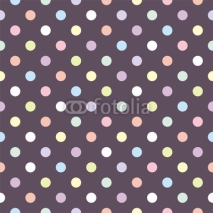 Naklejki Colorful dots on dark background retro seamless vector pattern