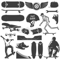 Obrazy i plakaty Skateboarding Icon Set