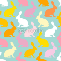 Naklejki Seamless Pattern Bunny Retro