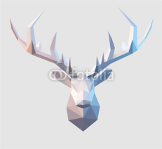 Fototapety Polygonal vector low poly Stag illustration Design element . 3d paper fold design effect.