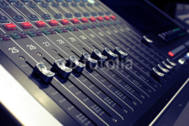 Fototapety Professional audio mixing console radio / TV broadcasting