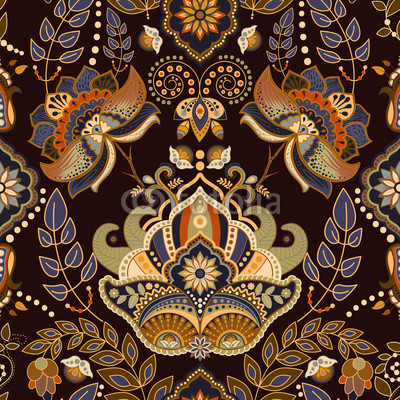 Seamless Paisley background, floral pattern