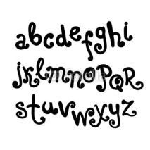 Naklejki Vector hand drawn alphabet and type.