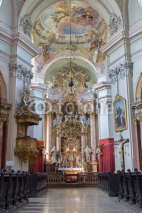 Naklejki Vienna - Main nave of Baroque church Maria Treu.