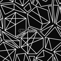 Obrazy i plakaty Black and white vector geometric seamless pattern 