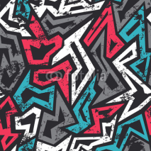 Obrazy i plakaty colored graffiti seamless pattern with grunge effect