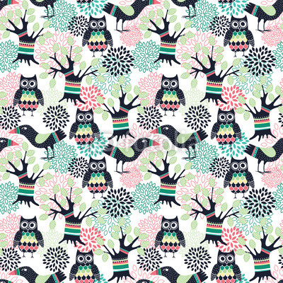 Forest seamless pattern