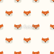 Fototapety seamless cute fox pattern