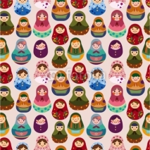 Obrazy i plakaty seamless Russian doll pattern