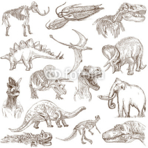 Obrazy i plakaty Dinosaurs no.3 - an hand drawn illustrations, vector set