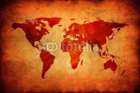 Fototapety Old canvas with world map.