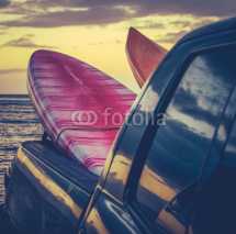 Obrazy i plakaty Retro Surf Boards In Truck